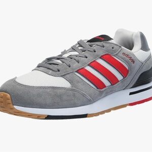 Adidas Mens Run 80s Sneakers Gray and Red Size 13